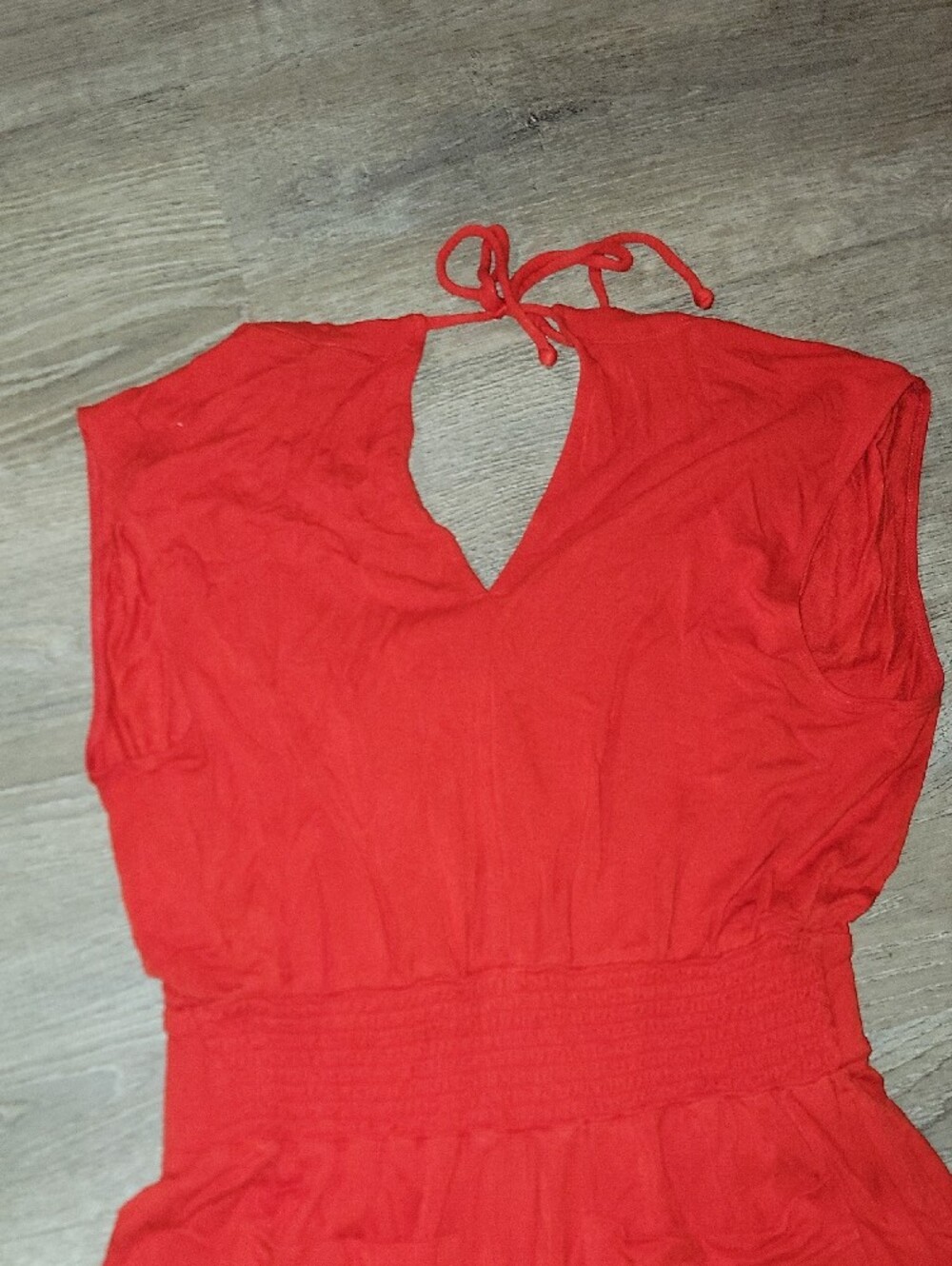 CAbi Bright Red Halter Wide-Leg Jumpsuit - Picture 8 of 9
